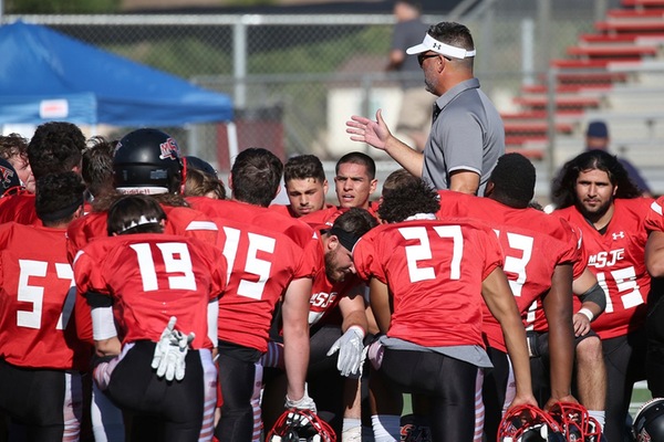 The MSJC football team lost a tough one on Saturday 38-23 to visiting San Bernardino Valley giving the Eagles their first loss of the year.  The 6-1 Eagles travel to Antelope Valley next Saturday.  (DeeAnn Bradley/MSJC)